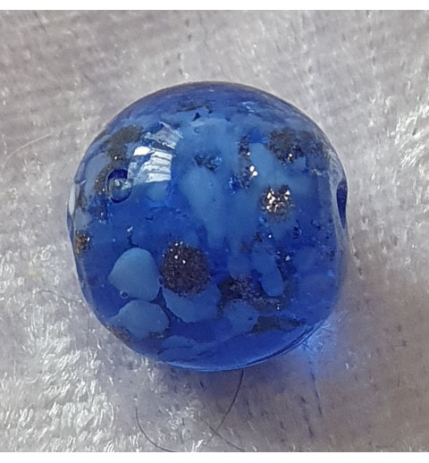 Glasperlen blau/gold