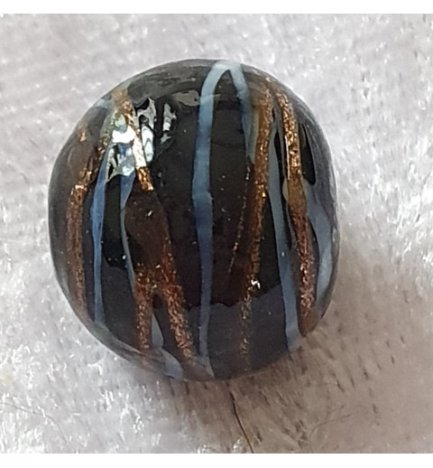 Glasperlen schwarz/gold/weiss