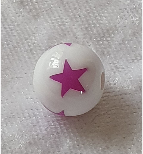 Kunststoffperlen Sterne weiss/violette