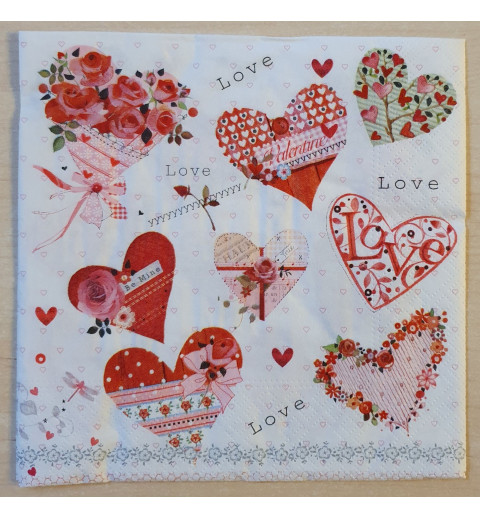 Serviette Herzen
