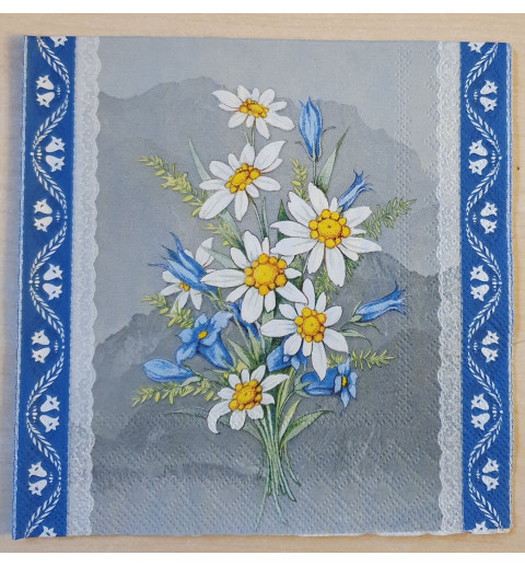 Serviette Edelweiss/Enzian