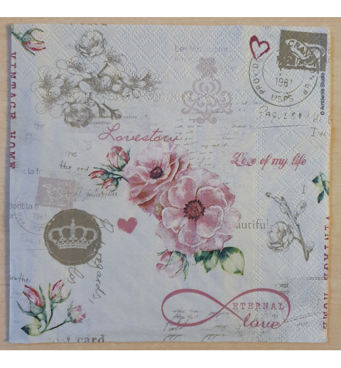 Serviette Blumen/Krone