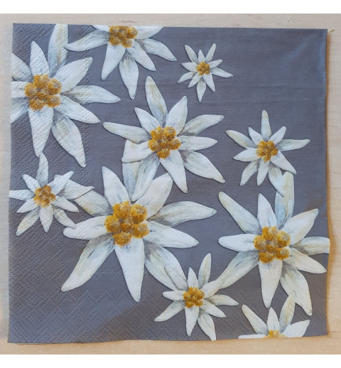 Serviette Edelweiss grau