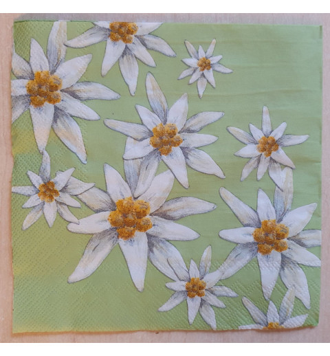 Serviette Edelweiss grün