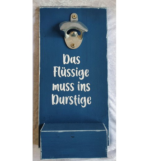 Getränkeöffner Holz blau
