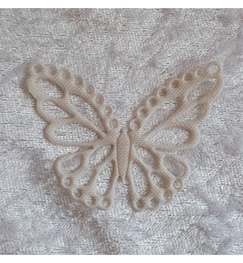 Schmetterling aus Stoff creme