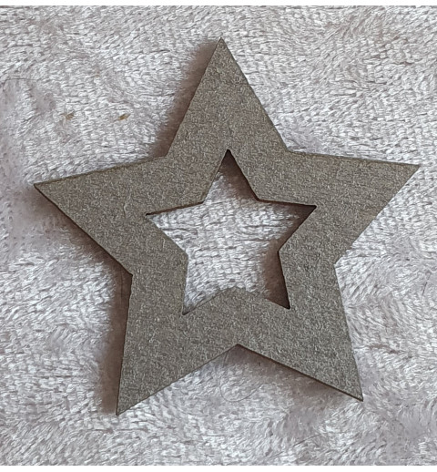 Holzstern silber