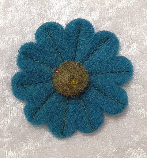 Filz Blume türkis