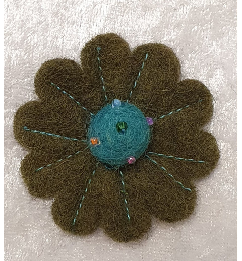 Filz Blume khaki