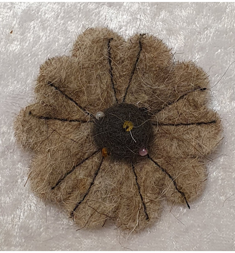 Filz Blume taupe