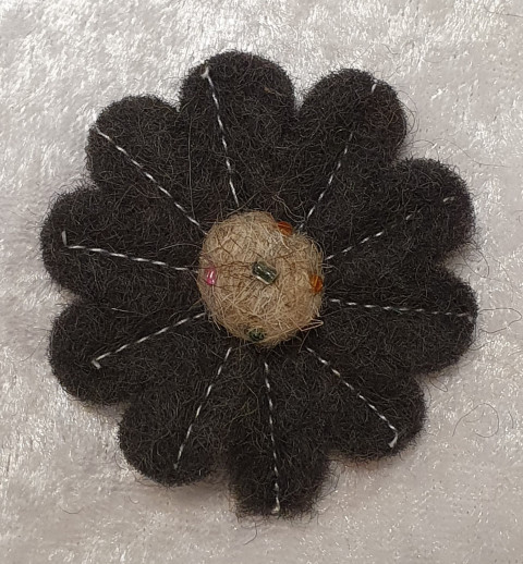 Filz Blume grau