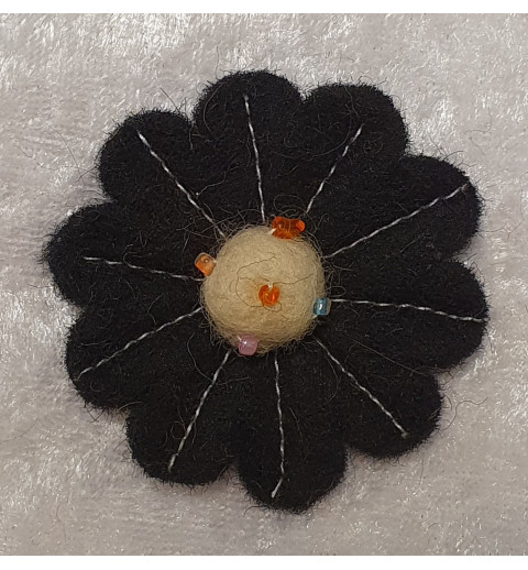 Filz Blume schwarz