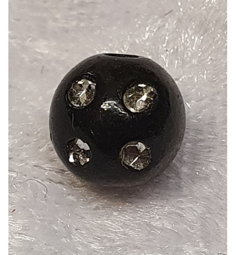 Strassperlen Kunststoff schwarz