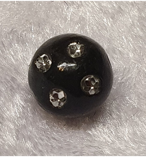 Strassperlen Kunststoff schwarz