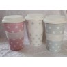 Porzellan Becher to go weiss/Sterne