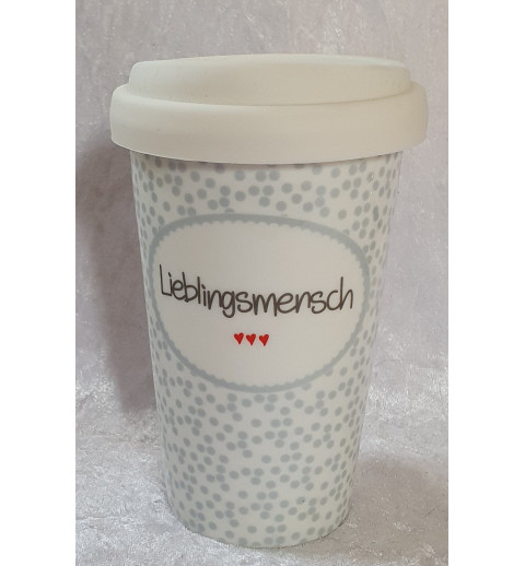 Porzellan Becher to go Lieblingsmensch