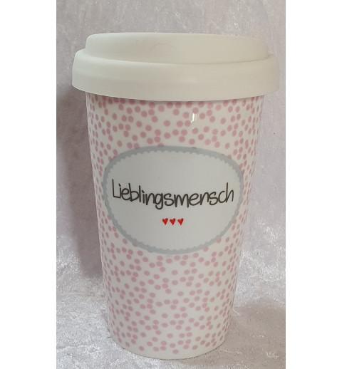 Porzellan Becher to go Lieblingsmensch