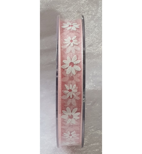 Dekoband Blumen rosa