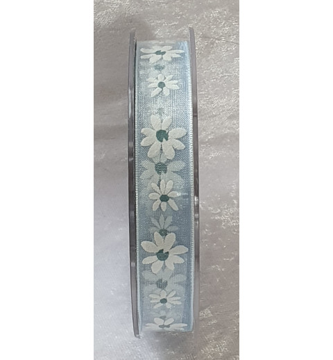 Dekoband Blumen blau