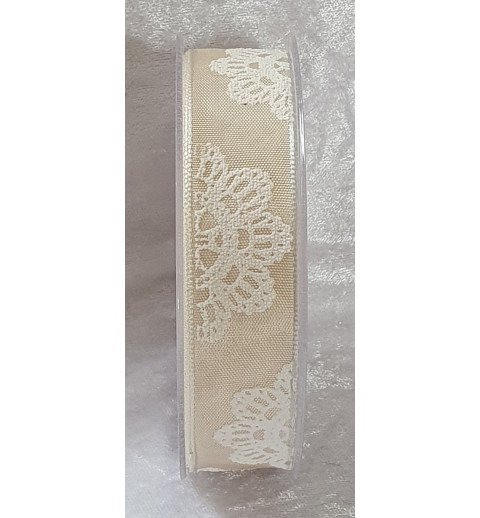 Dekoband Blume beige