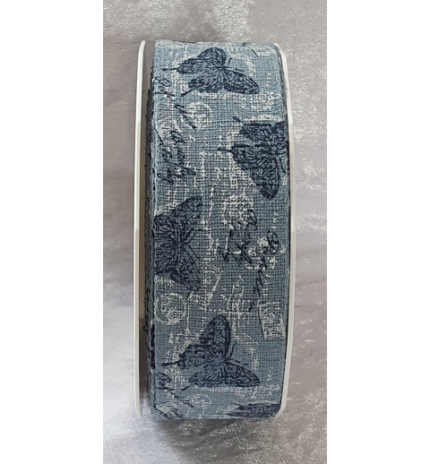 Dekoband Schmetterlinge jeansblau
