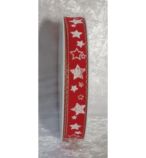 Dekoband Sterne rot/weiss