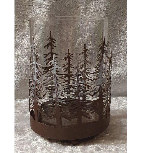 Teelicht Glas Wald/Hirsch