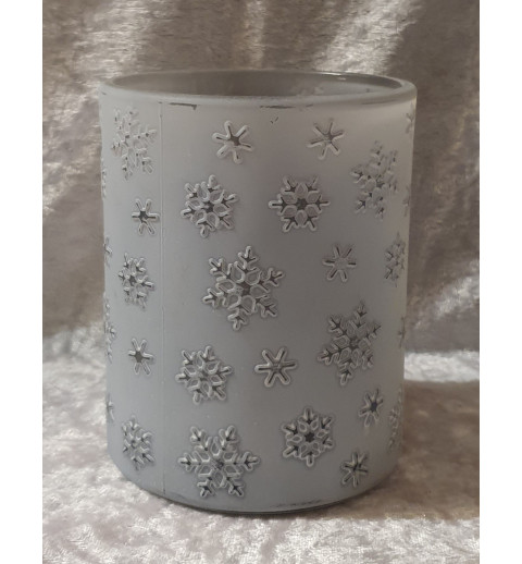 Teelicht Glas Schneeflocken