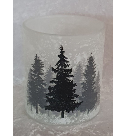 Teelicht Glas Wald