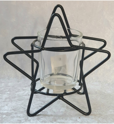 Teelicht Stern Metall/Glas