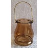 Glas Laterne braun