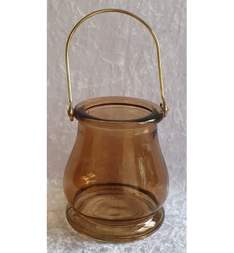Glas Laterne braun