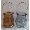 Glas Laterne braun