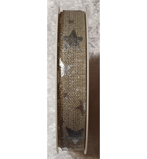 Deko Band Sterne nature/silber