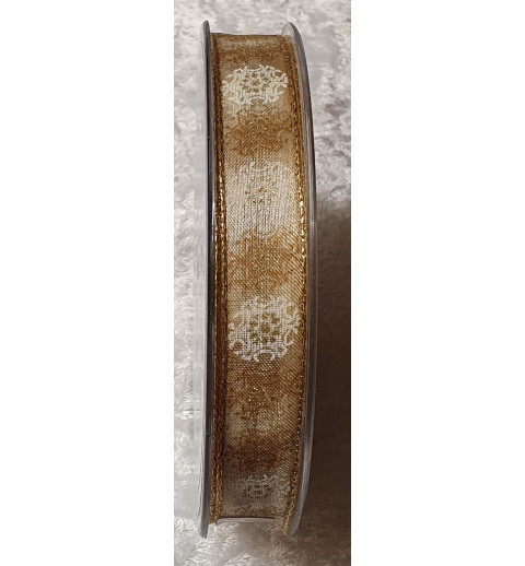 Deko Band Schneeflocken gold