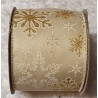 Deko Band Schneeflocken gold