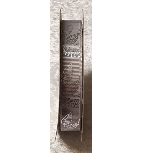 Deko Band Blätter taupe/silber