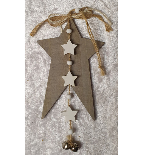 Holz Stern taupe