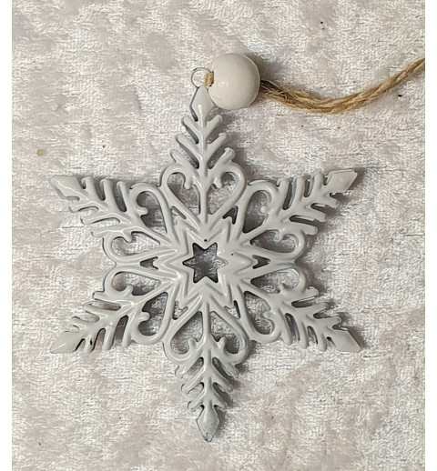 Metall Schneeflocke weiss