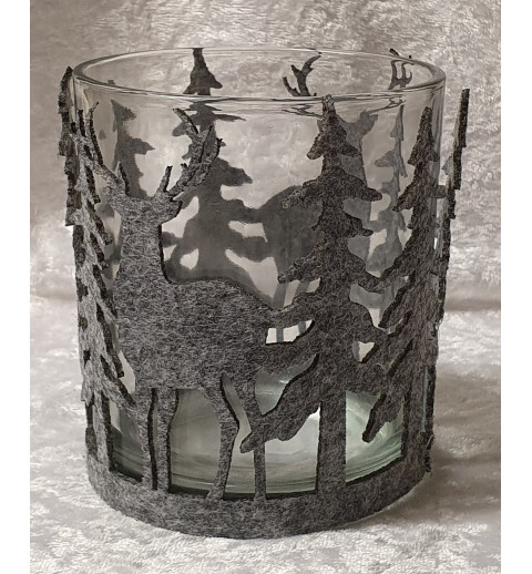 Teelicht Glas mit Filz