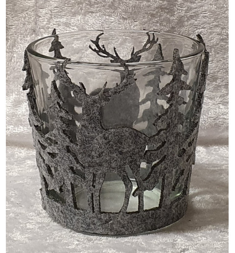 Teelicht Glas mit Filz