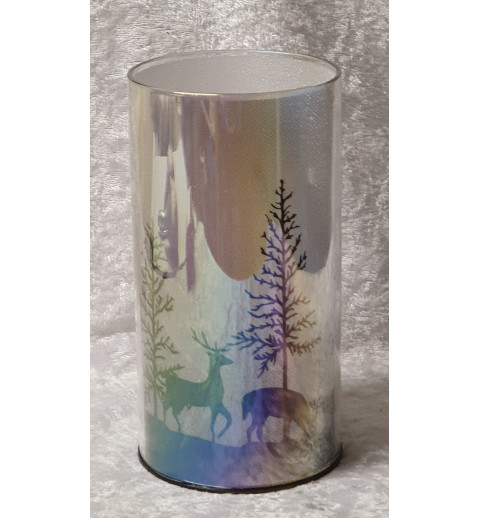 Glas Winterwald mit Led