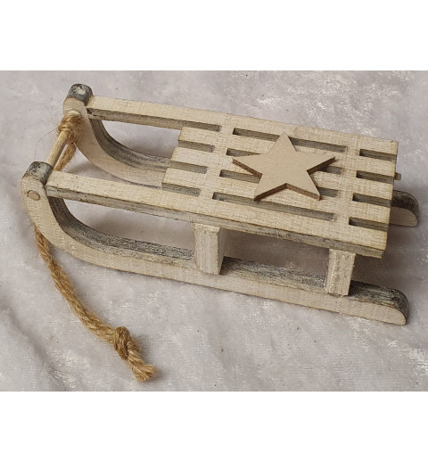 Holz Schlitten weiss