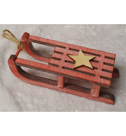 Holz Schlitten rot