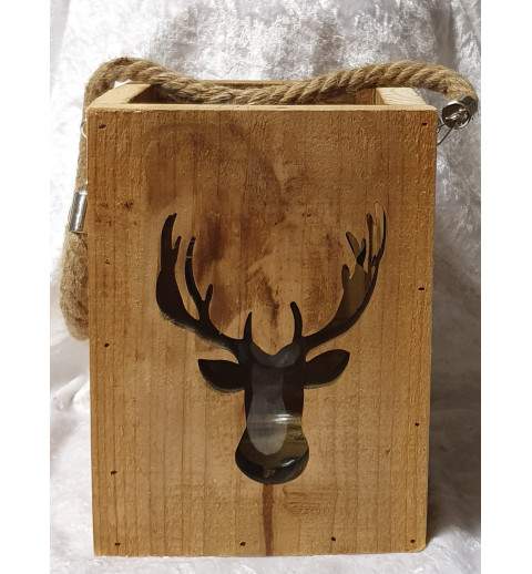 Holz Laterne Hirsch