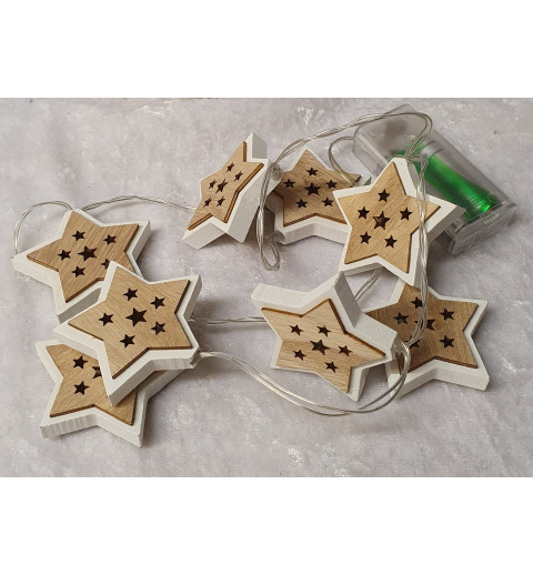 Holz Girlande Sterne Led