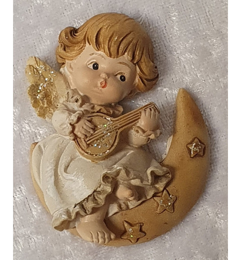 Engel mit Cello flach Polyresin