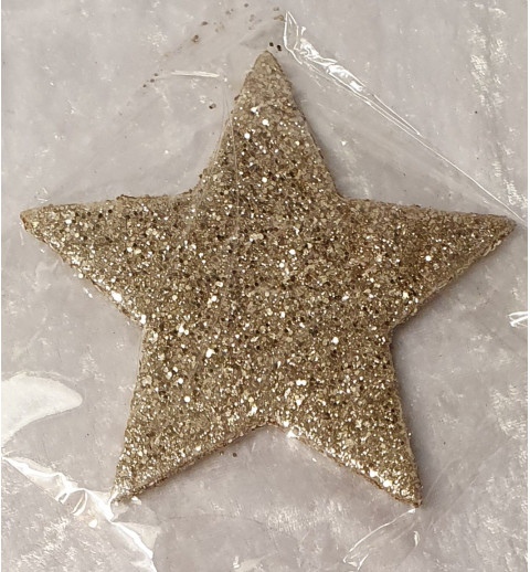 Glitzer Stern taupe