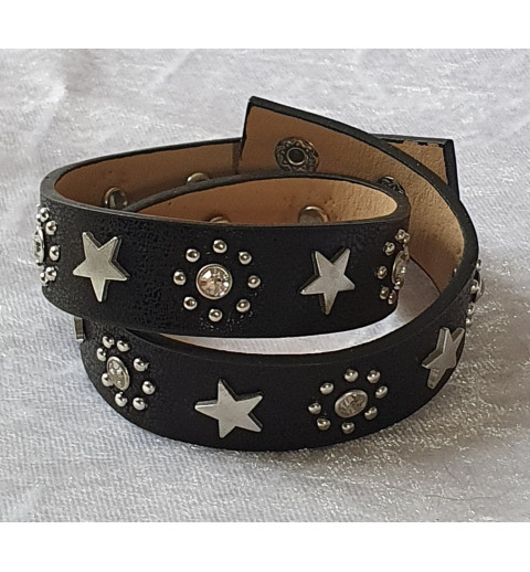 Wickelarmband Sterne schwarz