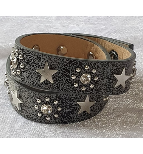 Wickelarmband Sterne grau